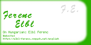 ferenc elbl business card